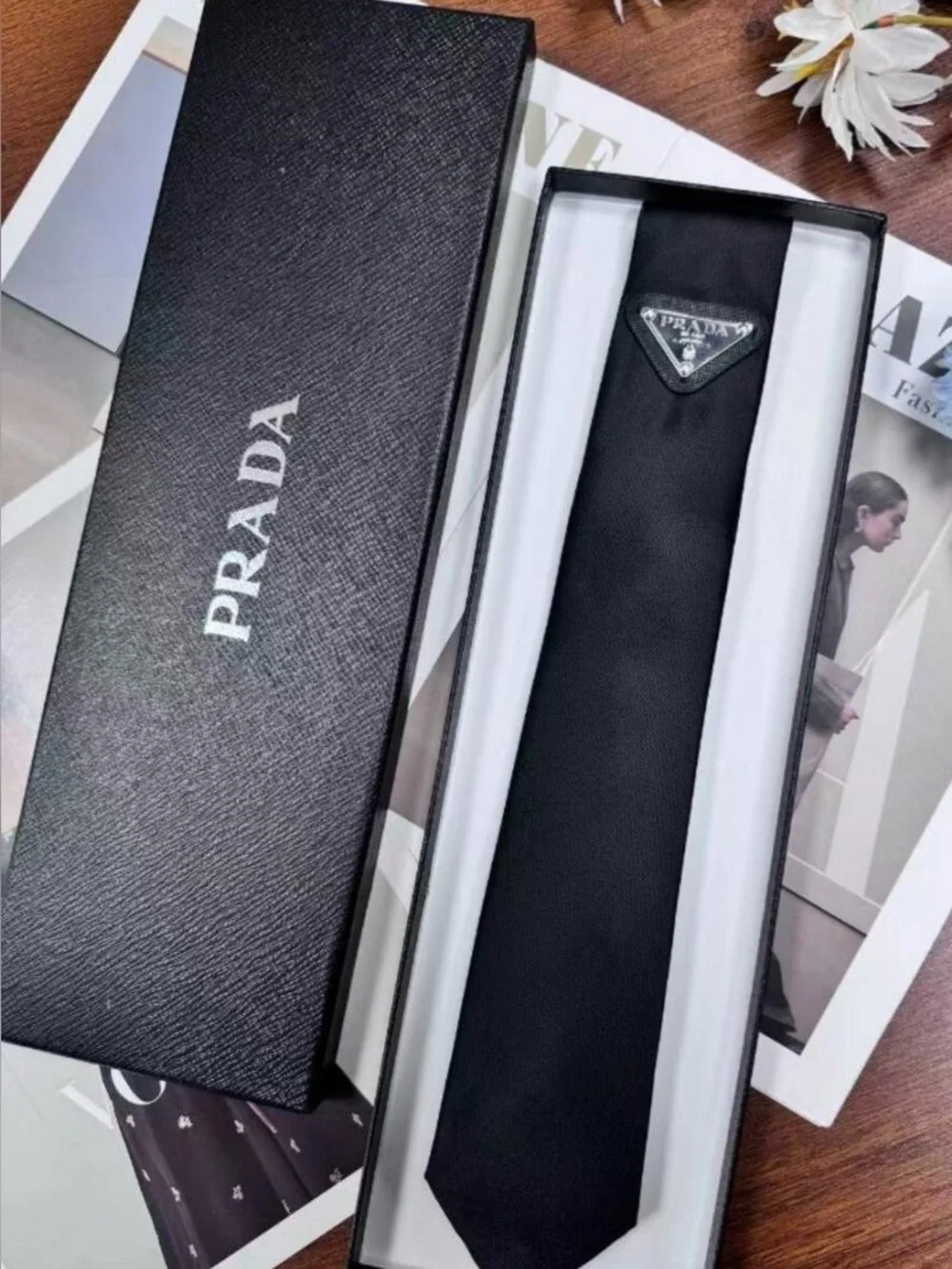 🎁Brand New Prada Classic Black Tie, Delivery gift box 💓